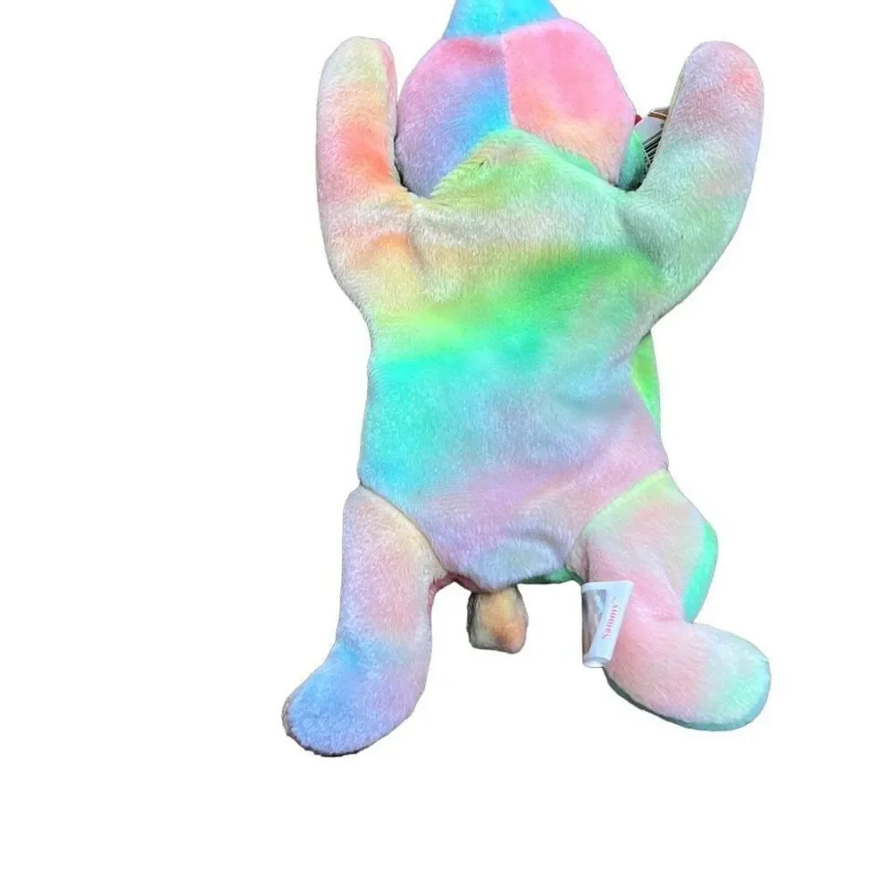 Sammy Beanie Baby TY tie dye bear with hologram tag, 1998 Beanie